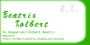 beatrix kolbert business card